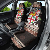 Fiji Christmas Car Seat Cover Fijian Masi Marau na Kerisimasi! - Brown LT14 - Polynesian Pride