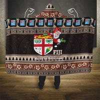 Fiji Christmas Hooded Blanket Fijian Masi Marau na Kerisimasi! - Brown LT14 - Polynesian Pride