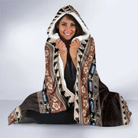 Fiji Christmas Hooded Blanket Fijian Masi Marau na Kerisimasi! - Brown LT14 - Polynesian Pride