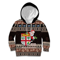Fiji Christmas Kid Hoodie Fijian Masi Marau na Kerisimasi! - Brown LT14 Hoodie Brown - Polynesian Pride