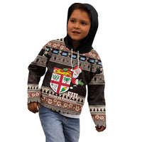 Fiji Christmas Kid Hoodie Fijian Masi Marau na Kerisimasi! - Brown LT14 - Polynesian Pride
