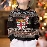 Fiji Christmas Kid Ugly Christmas Sweater Fijian Masi Marau na Kerisimasi! - Brown LT14 - Polynesian Pride