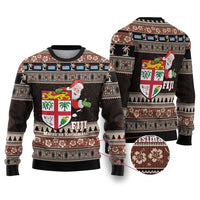 Fiji Christmas Ugly Christmas Sweater Fijian Masi Marau na Kerisimasi! - Brown LT14 Brown - Polynesian Pride