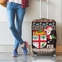 Fiji Christmas Luggage Cover Fijian Masi Marau na Kerisimasi! - Brown LT14 - Polynesian Pride