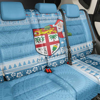 Fiji Christmas Back Car Seat Cover Fijian Masi Marau na Kerisimasi! - Blue LT14 - Polynesian Pride