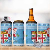 Fiji Christmas 4 in 1 Can Cooler Tumbler Fijian Masi Marau na Kerisimasi! - Blue LT14 - Polynesian Pride