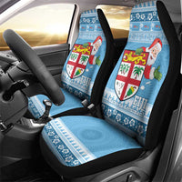 Fiji Christmas Car Seat Cover Fijian Masi Marau na Kerisimasi! - Blue LT14 - Polynesian Pride