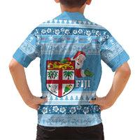Fiji Christmas Hawaiian Shirt Fijian Masi Marau na Kerisimasi! - Blue LT14 - Polynesian Pride