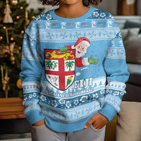Fiji Christmas Kid Ugly Christmas Sweater Fijian Masi Marau na Kerisimasi! - Blue LT14 - Polynesian Pride