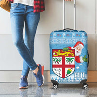 Fiji Christmas Luggage Cover Fijian Masi Marau na Kerisimasi! - Blue LT14 - Polynesian Pride