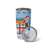 Fiji Christmas Tumbler Cup Fijian Masi Marau na Kerisimasi! - Blue LT14 - Polynesian Pride