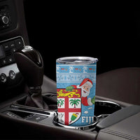 Fiji Christmas Tumbler Cup Fijian Masi Marau na Kerisimasi! - Blue LT14 - Polynesian Pride