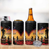 New Zealand Anzac 4 in 1 Can Cooler Tumbler Maori Camouflage Mix Poppies We Will Remember Them LT14 - Polynesian Pride