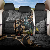 Aotearoa Kowhai Tui Bird Back Car Seat Cover Maori Ngaru With Silver Fern LT14 One Size Black - Polynesian Pride