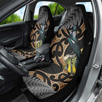 Aotearoa Kowhai Tui Bird Car Seat Cover Maori Ngaru With Silver Fern LT14 - Polynesian Pride