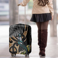 Aotearoa Kowhai Tui Bird Luggage Cover Maori Ngaru With Silver Fern LT14 - Polynesian Pride