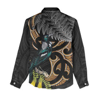 Aotearoa Kowhai Tui Bird Women Casual Shirt Maori Ngaru With Silver Fern LT14 - Polynesian Pride
