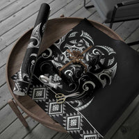 Black Ngaru Taniko With Aotearoa Maori Tattoo Wrapping Paper - Polynesian Pride
