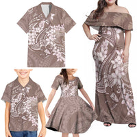 Polynesia Hammerhead Shark Tattoo With Plumeria Lei Family Matching Off Shoulder Maxi Dress and Hawaiian Shirt LT14 - Polynesian Pride