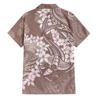 Polynesia Hammerhead Shark Tattoo With Plumeria Lei Family Matching Off Shoulder Maxi Dress and Hawaiian Shirt LT14 - Polynesian Pride