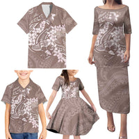 Polynesia Hammerhead Shark Tattoo With Plumeria Lei Family Matching Puletasi and Hawaiian Shirt LT14 - Polynesian Pride