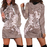 Polynesia Hammerhead Shark Tattoo With Plumeria Lei Hoodie Dress