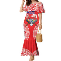 Personalised Taiwan Billiards Family Matching Mermaid Dress and Hawaiian Shirt Eight-ball Pool Polynesia Tattoo LT14 Mom's Dress Red - Polynesian Pride