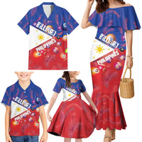 Personalised Philippines Billiards Family Matching Mermaid Dress and Hawaiian Shirt Cue With Balls Flag Style LT14 - Polynesian Pride