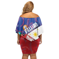 Personalised Philippines Billiards Family Matching Off Shoulder Short Dress and Hawaiian Shirt Cue With Balls Flag Style LT14 - Polynesian Pride