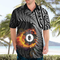 Personalised New Zealand Billiards Hawaiian Shirt Maori Fern On Fire 8 Ball LT14 - Polynesian Pride