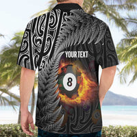 Personalised New Zealand Billiards Hawaiian Shirt Maori Fern On Fire 8 Ball LT14 - Polynesian Pride