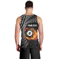 Personalised New Zealand Billiards Men Tank Top Maori Fern On Fire 8 Ball LT14 - Polynesian Pride