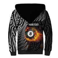 Personalised New Zealand Billiards Sherpa Hoodie Maori Fern On Fire 8 Ball LT14 - Polynesian Pride