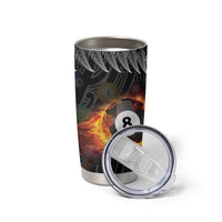 Personalised New Zealand Billiards Tumbler Cup Maori Fern On Fire 8 Ball LT14 - Polynesian Pride