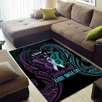 Suicide Awareness Memorial Area Rug I Wear Purple and Teal For Someone I Miss LT14 - Polynesian Pride