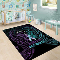 Suicide Awareness Memorial Area Rug I Wear Purple and Teal For Someone I Miss LT14 - Polynesian Pride