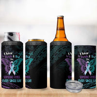 Suicide Awareness Memorial 4 in 1 Can Cooler Tumbler I Wear Purple and Teal For Someone I Miss LT14 - Polynesian Pride