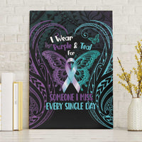 Suicide Awareness Memorial Canvas Wall Art I Wear Purple and Teal For Someone I Miss LT14 Without Frame Black - Polynesian Pride