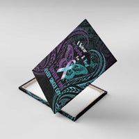 Suicide Awareness Memorial Canvas Wall Art I Wear Purple and Teal For Someone I Miss LT14 With Frame Black - Polynesian Pride