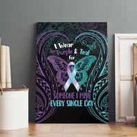 Suicide Awareness Memorial Canvas Wall Art I Wear Purple and Teal For Someone I Miss LT14 - Polynesian Pride