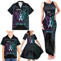 Suicide Awareness Memorial Family Matching Tank Maxi Dress and Hawaiian Shirt I Wear Purple and Teal For Someone I Miss LT14 - Polynesian Pride