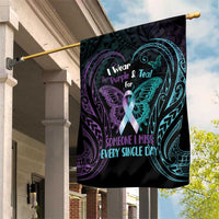 Suicide Awareness Memorial Garden Flag I Wear Purple and Teal For Someone I Miss LT14 House Flag Black - Polynesian Pride