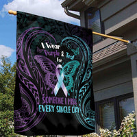 Suicide Awareness Memorial Garden Flag I Wear Purple and Teal For Someone I Miss LT14 - Polynesian Pride