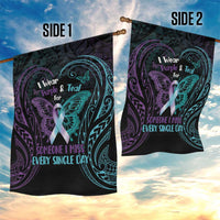 Suicide Awareness Memorial Garden Flag I Wear Purple and Teal For Someone I Miss LT14 - Polynesian Pride