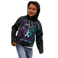 Suicide Awareness Memorial Kid Hoodie I Wear Purple and Teal For Someone I Miss LT14 - Polynesian Pride