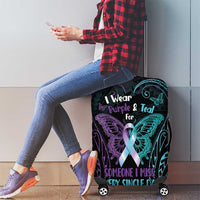 Suicide Awareness Memorial Luggage Cover I Wear Purple and Teal For Someone I Miss LT14 - Polynesian Pride