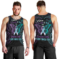Suicide Awareness Memorial Men Tank Top I Wear Purple and Teal For Someone I Miss LT14 - Polynesian Pride