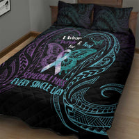 Suicide Awareness Memorial Quilt Bed Set I Wear Purple and Teal For Someone I Miss LT14 - Polynesian Pride
