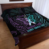 Suicide Awareness Memorial Quilt Bed Set I Wear Purple and Teal For Someone I Miss LT14 - Polynesian Pride