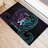 Suicide Awareness Memorial Rubber Doormat I Wear Purple and Teal For Someone I Miss LT14 - Polynesian Pride